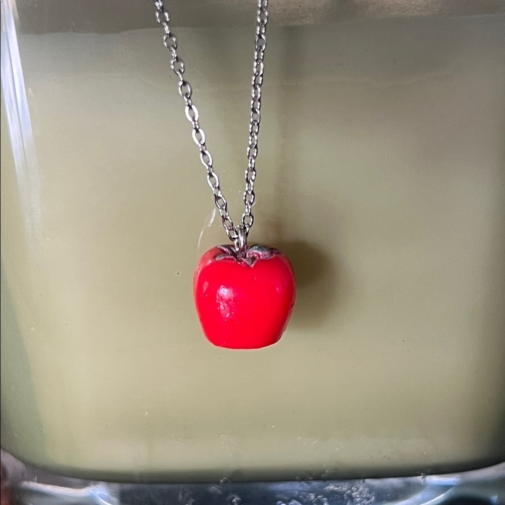 Red Tomato Pendant Necklace